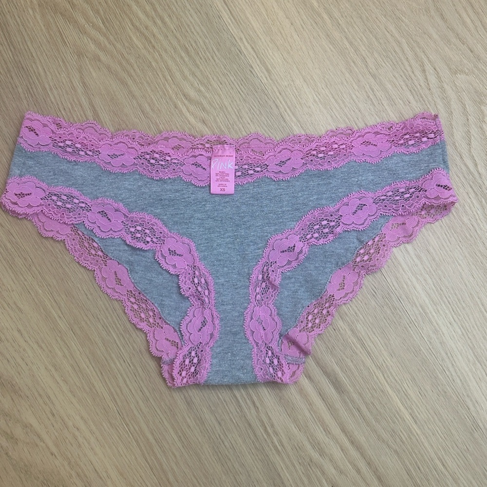 2005 Y2K Vintage PINK Victoria's Secret Pink Lace Trim Panty XS